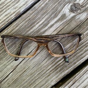 Ladies Versace 3153 brown striped prescription glasses frames